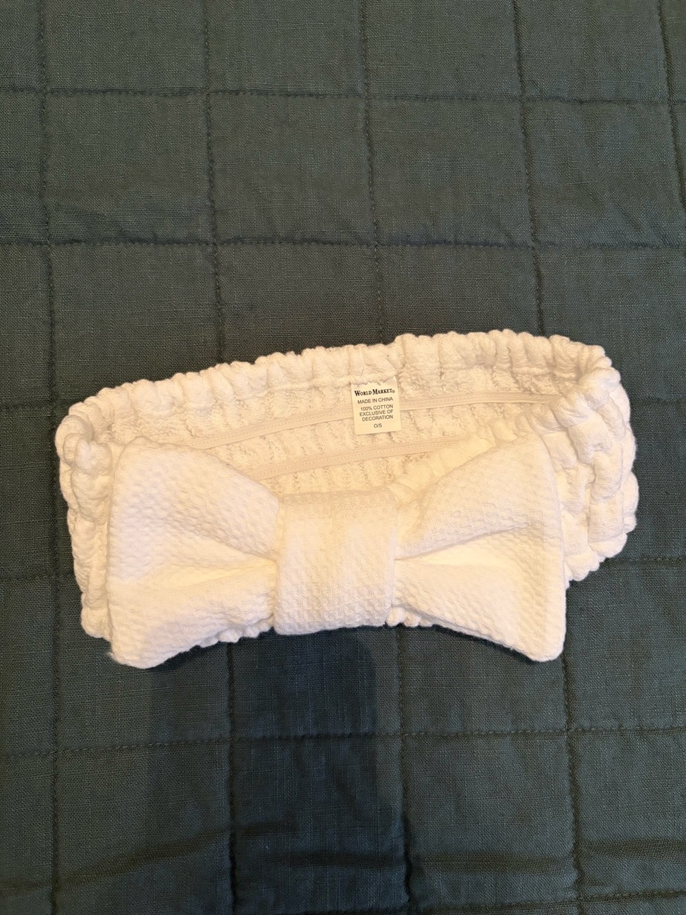 White Bow Headband - Soft Stretch Fabric